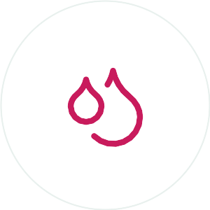 Icon representing two stylized water droplets.